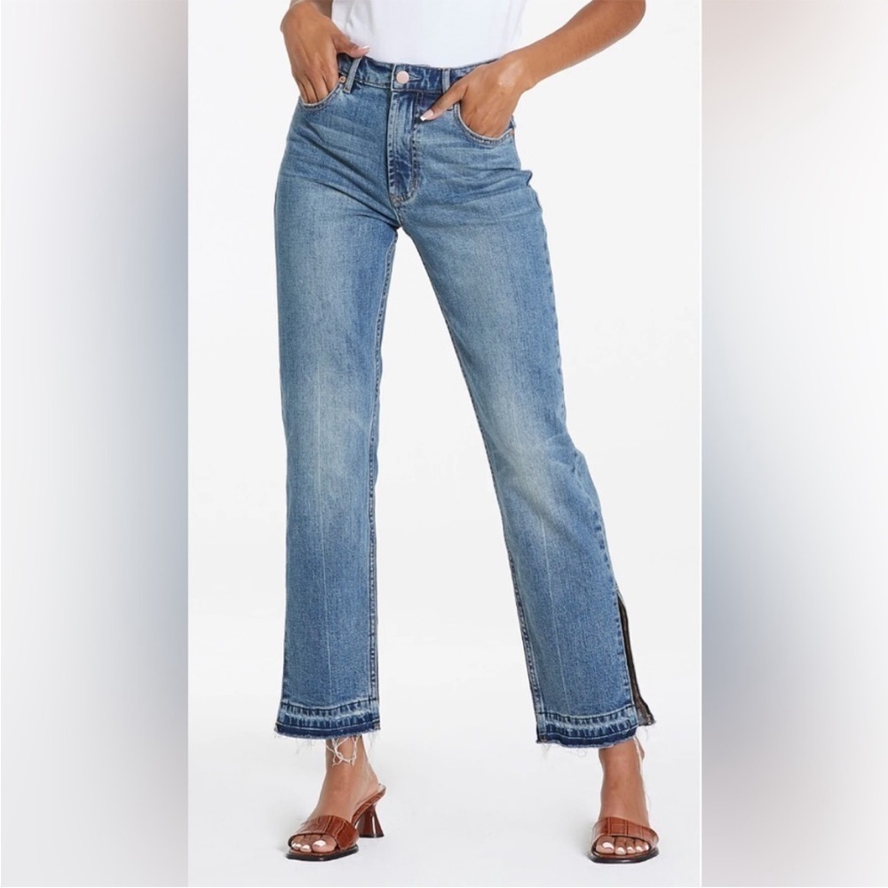 Dear John Jodi Super High Rise Jeans Speechless Size 28 Raw Hem Straight Jeans
